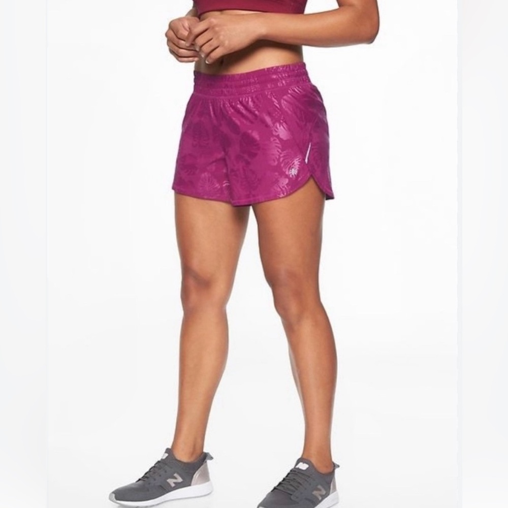 Athleta Botanical Racer Run Short 4.5” - Picture 2 of 7